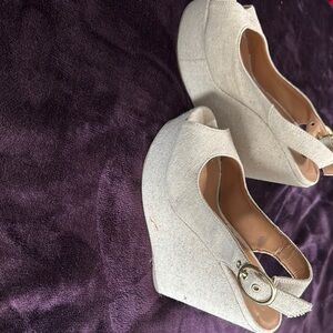 Elegant Cream Wedge Sandals